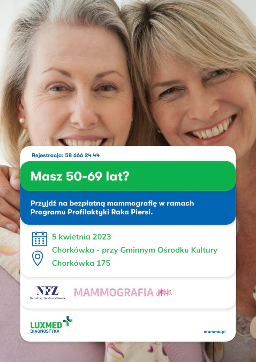 Bezpłatne Badania Mammograficzne w Chorkówce