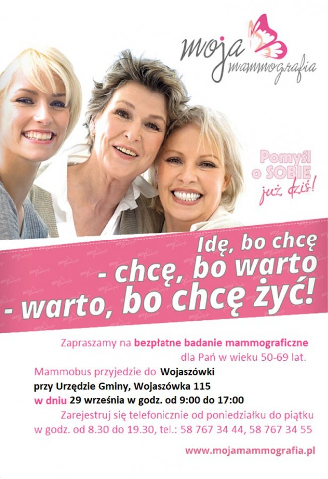 Bezpłatne badania mammograficzne w Wojaszówce