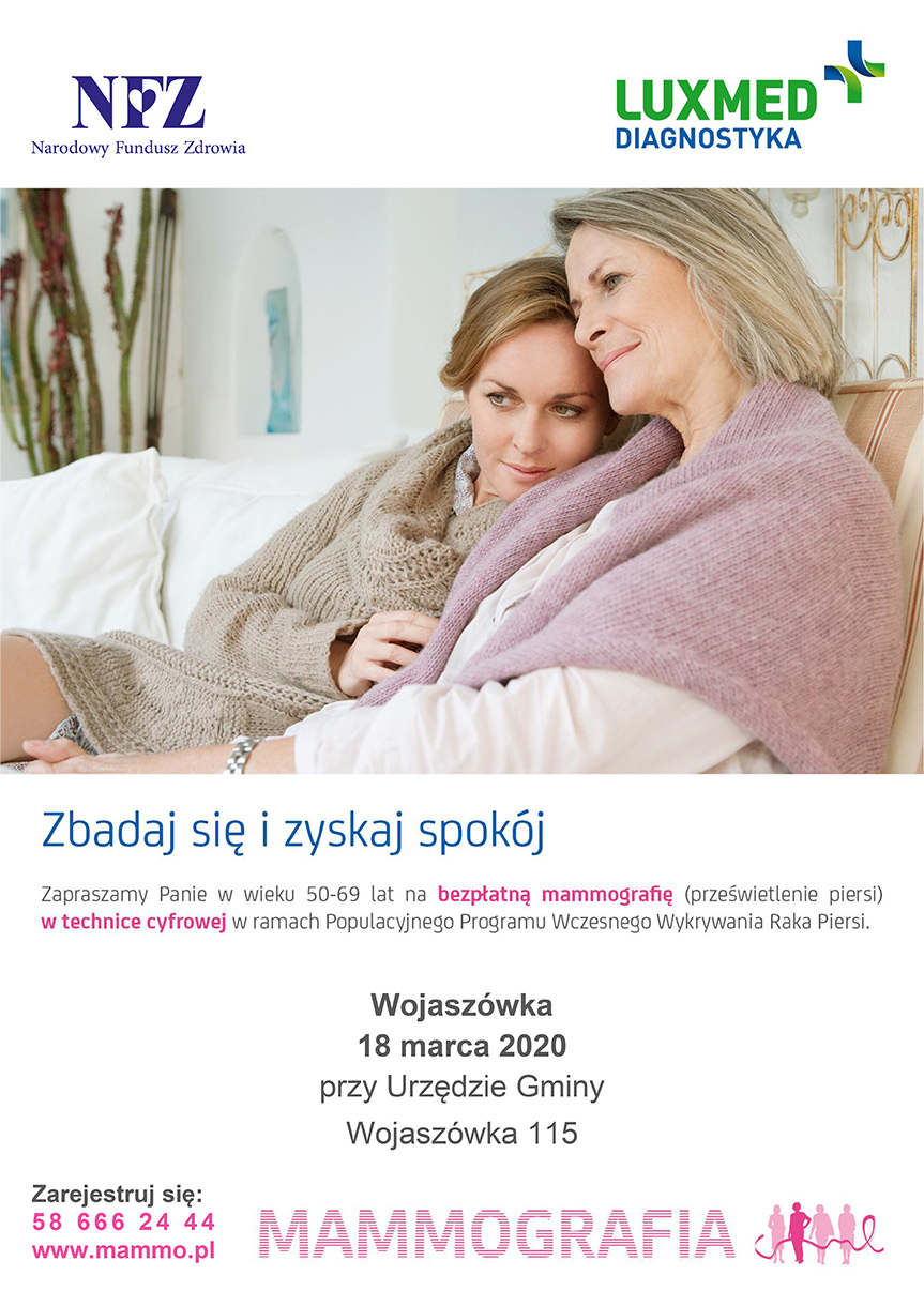 Bezpłatne badania mammograficzne w Wojaszówce