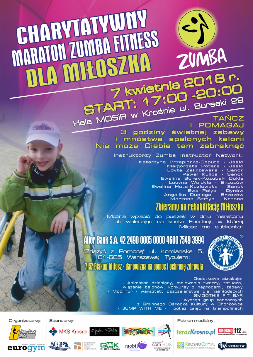 Charytatywny Maraton Zumba Fitness dla Miłoszka Biskupa