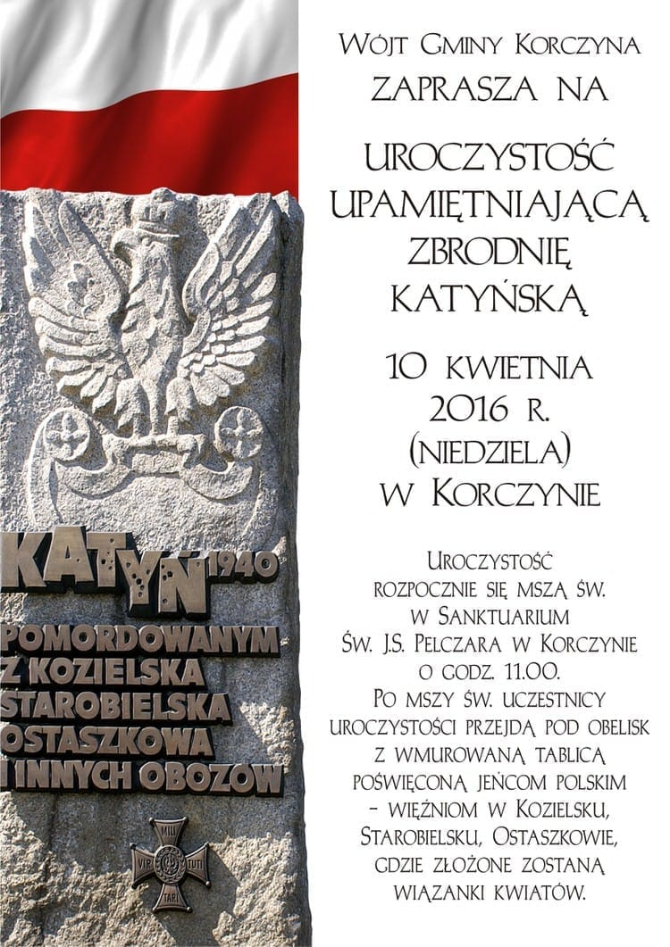 Uroczystość Upamiętniająca Zbrodnię Katyńską w Korczynie