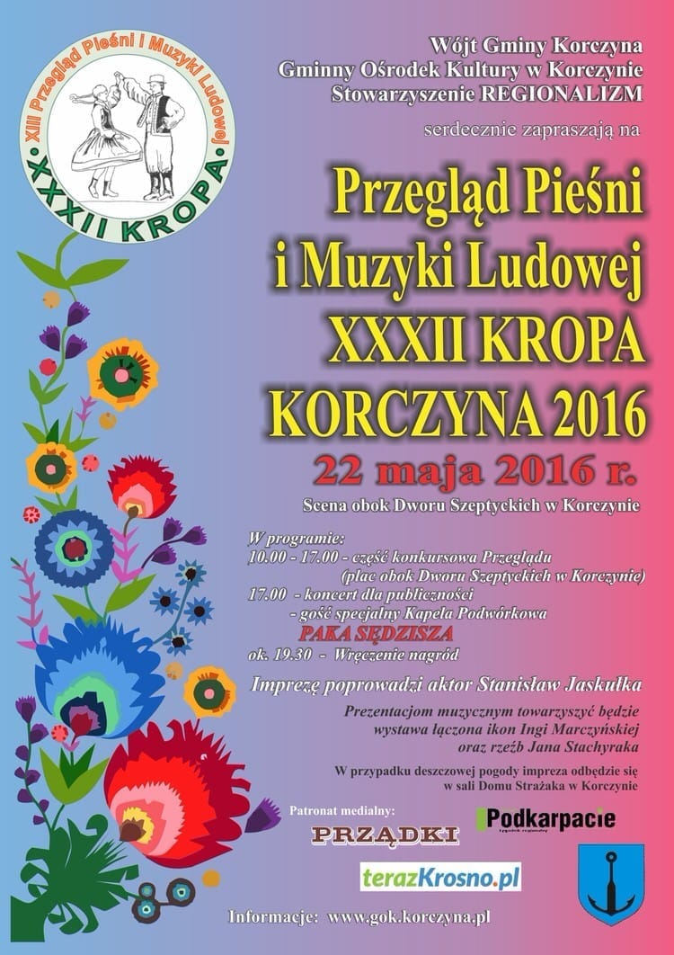 Przegląd Pieśni i Muzyki Ludowej XXXII KROPA Korczyna 2016