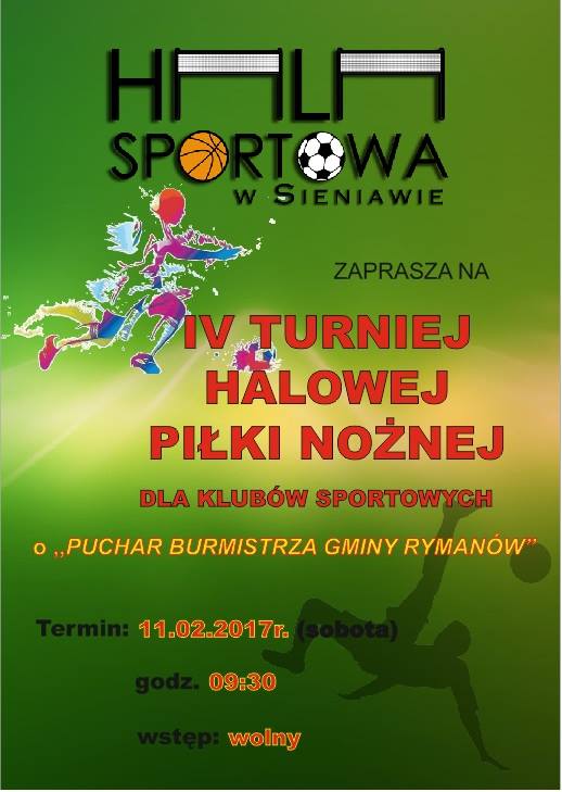 IV turniej Halowej Piłki Nożnej dla klubów sportowych w Sieniawie