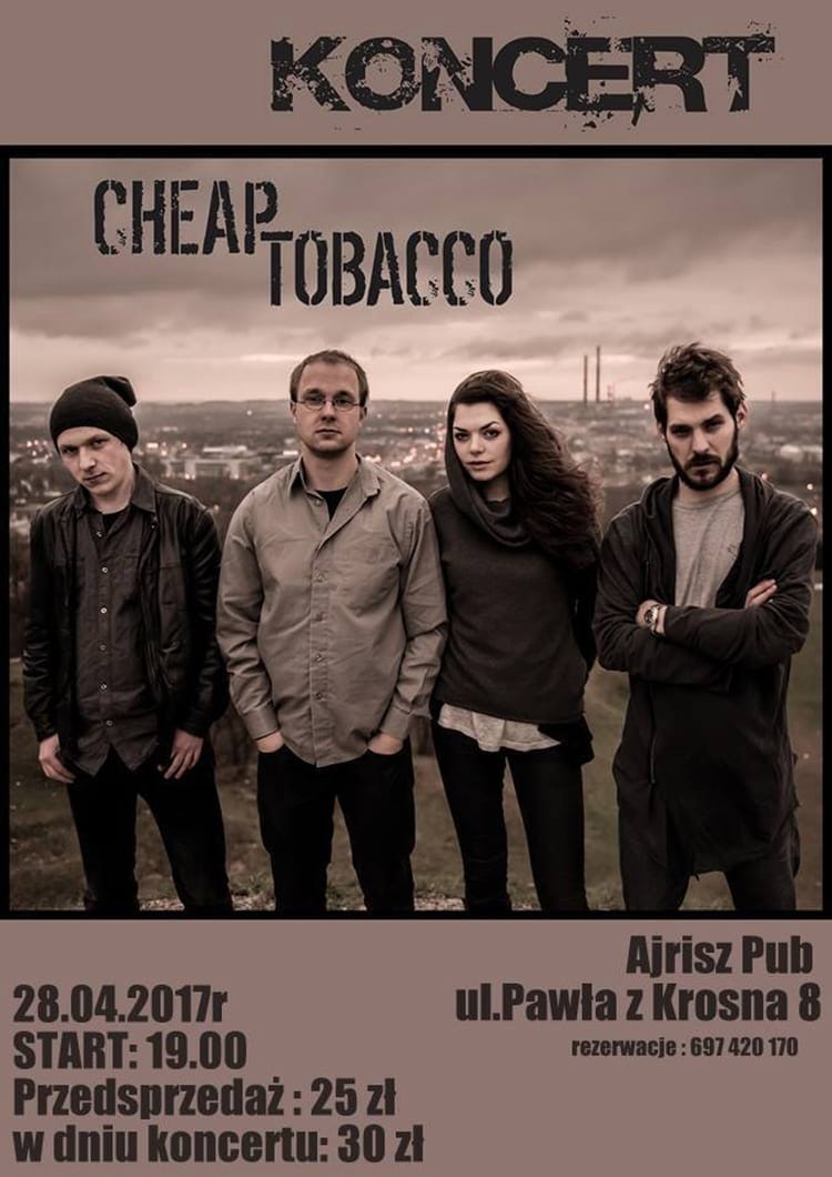 Koncert Cheap Tobacco w Ajrisz Pub