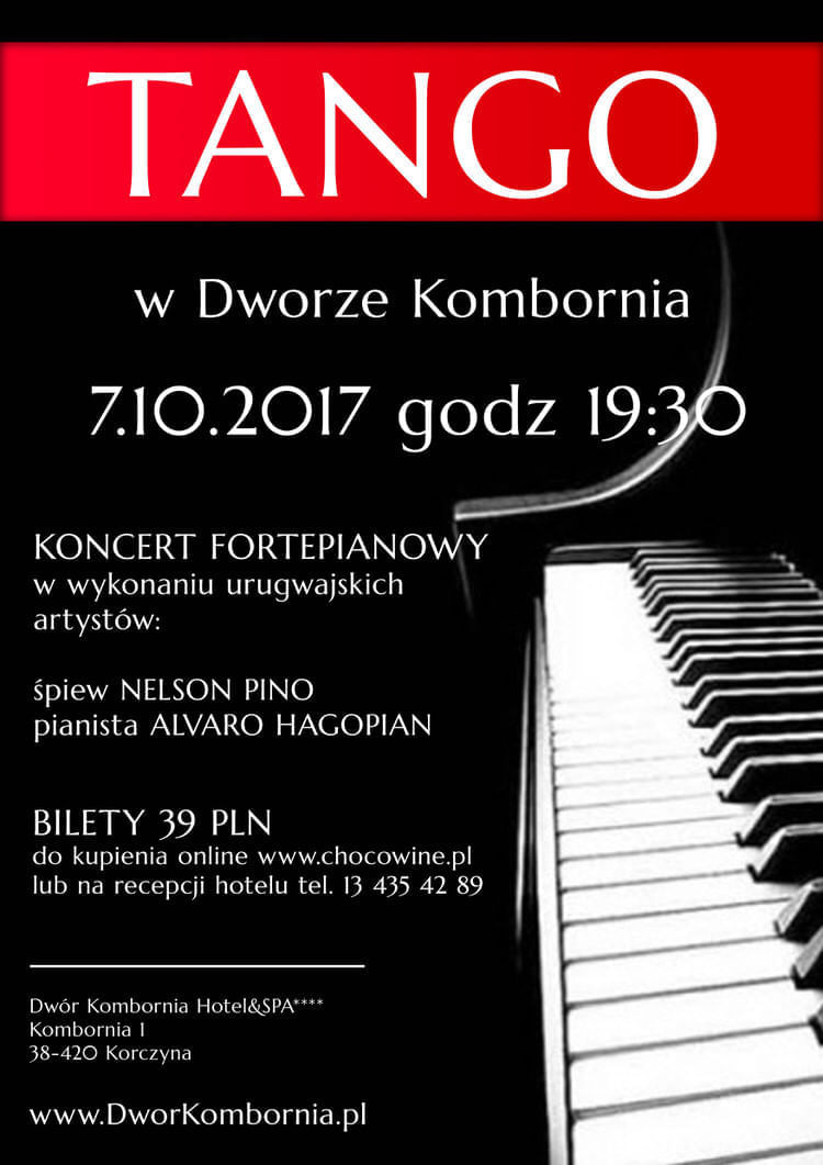 Koncert fortepianowy "Tango" w Dworze Kombornia