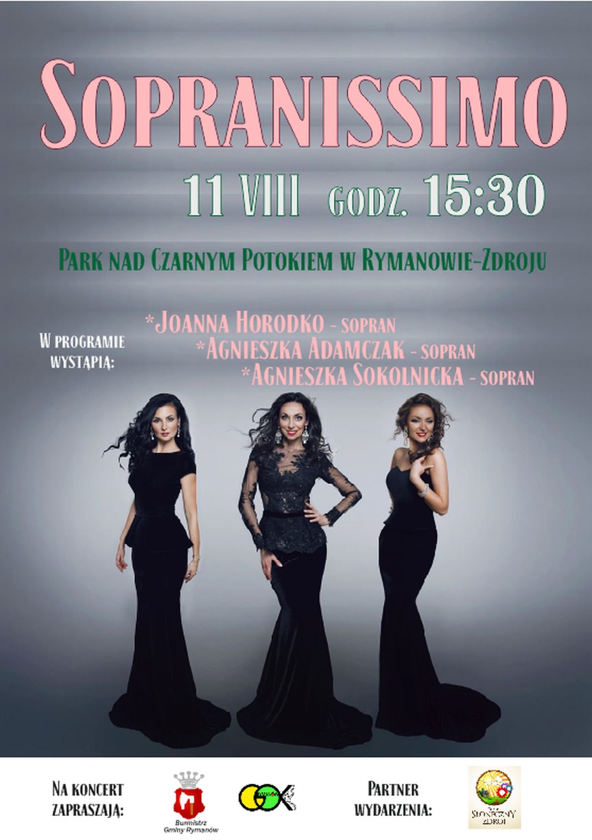 Dni Rymanowa-Zdroju 2019: Koncert operowo-operetkowy Sopranissimo