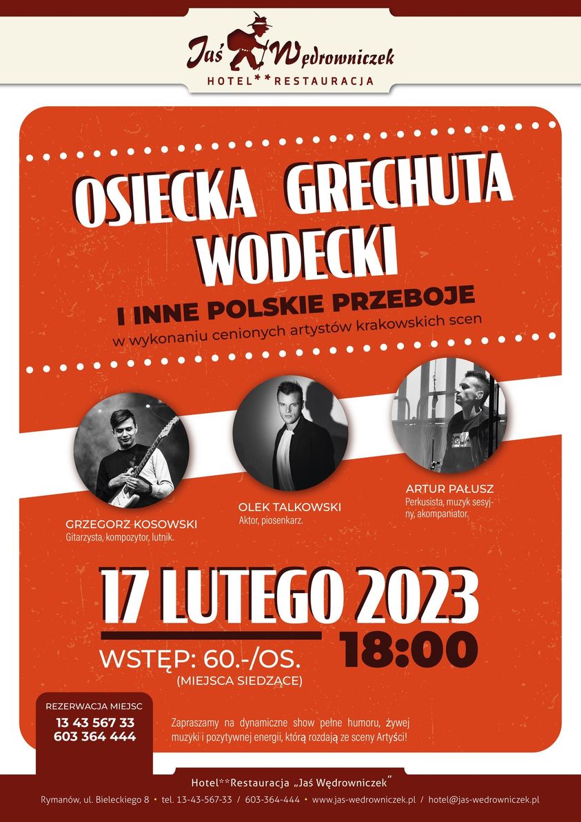 Koncert "Osiecka, Grechuta, Wodecki i inne polskie przeboje" w Jasiu Wędrowniczku