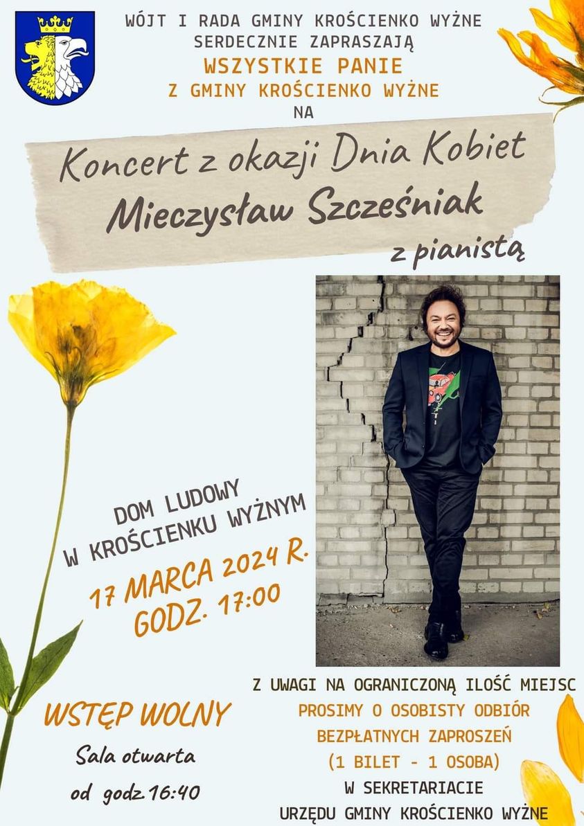 Koncert z okazji Dnia Kobiet. Mieczysław Szcześniak z pianistą 