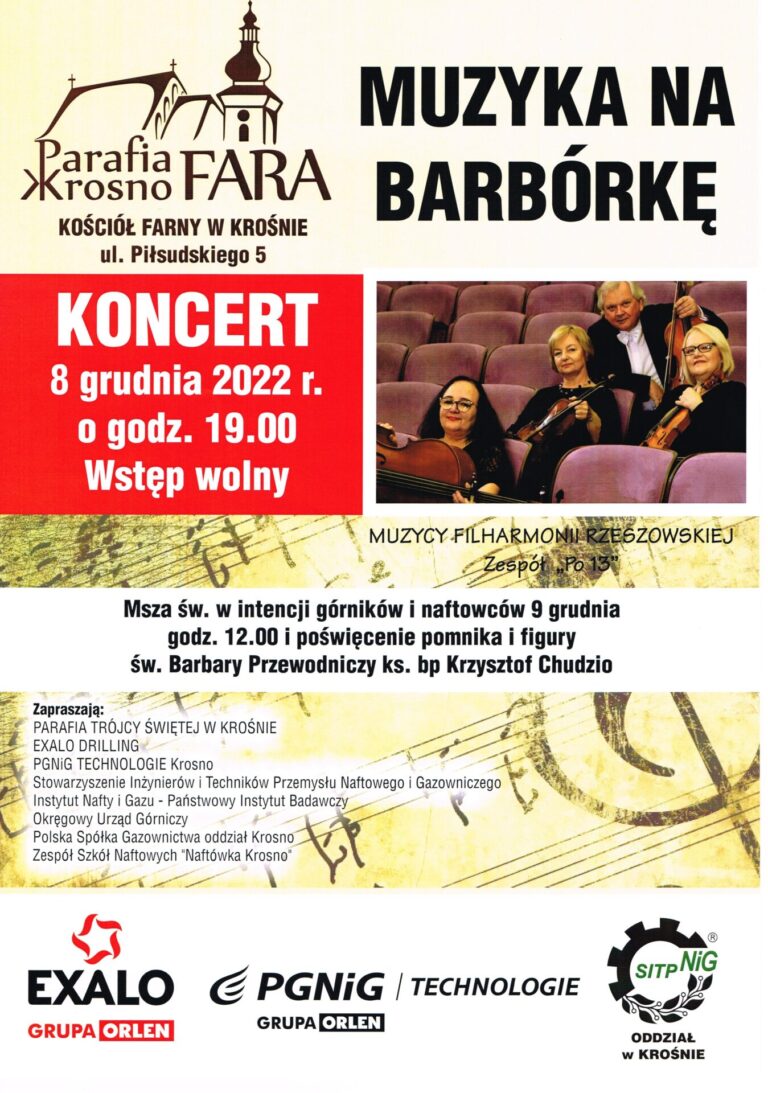 "Muzyka na Barbórkę" - koncert w krośnieńskiej Farze 