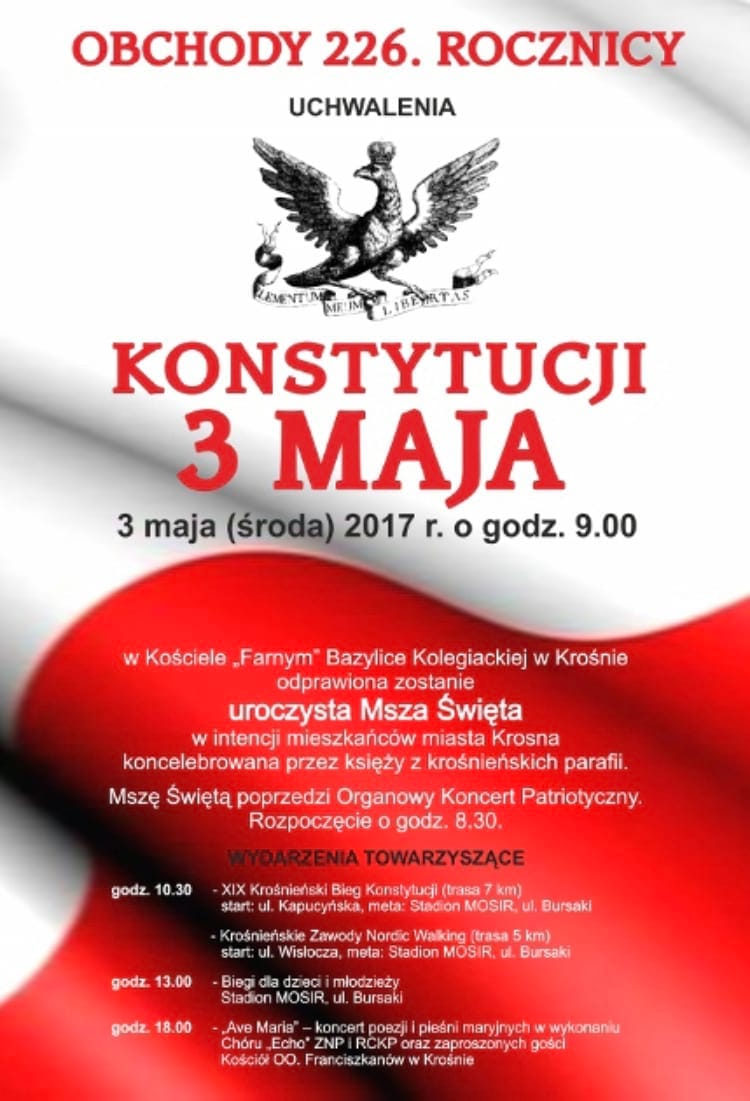 Obchody 226 Rocznicy Konstytucji 3 Maja w Krośnie