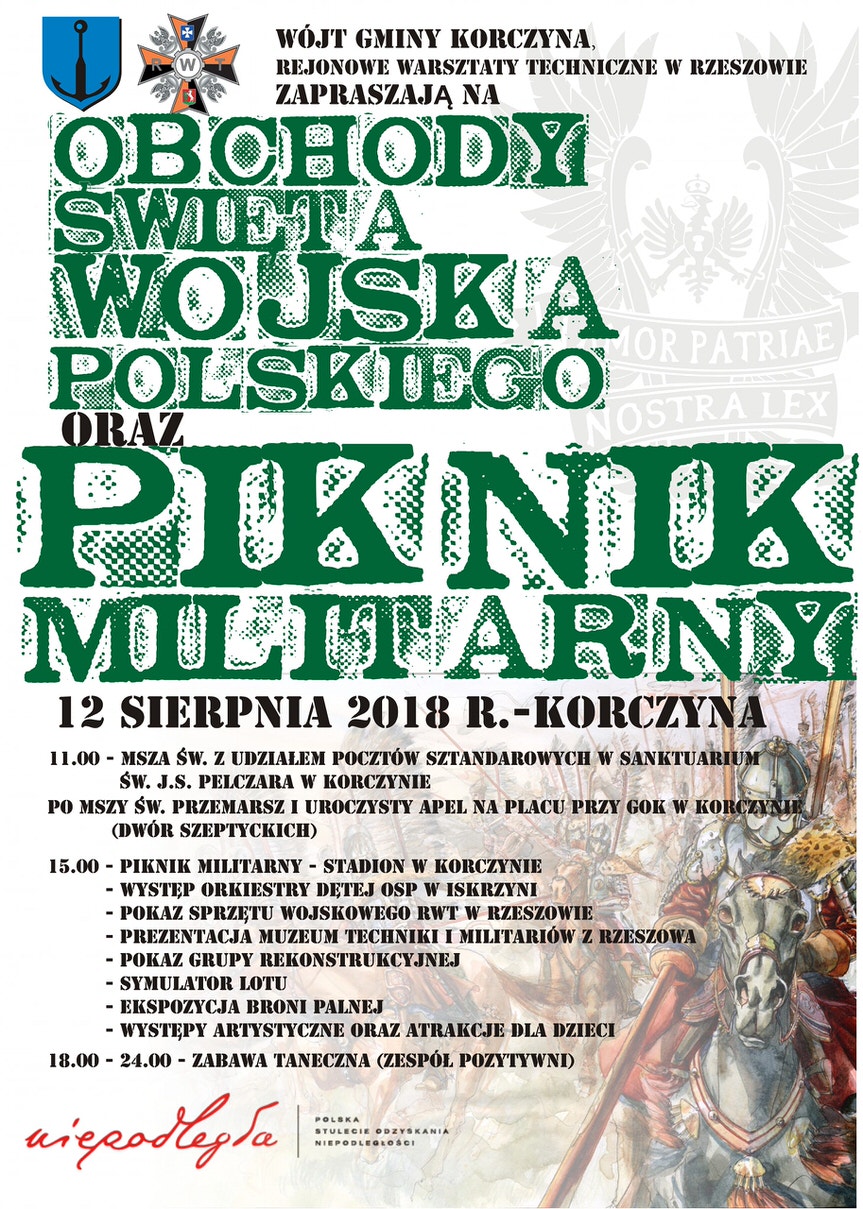 Obchody Święta Wojska Polskiego oraz Piknik Militarny w Korczynie