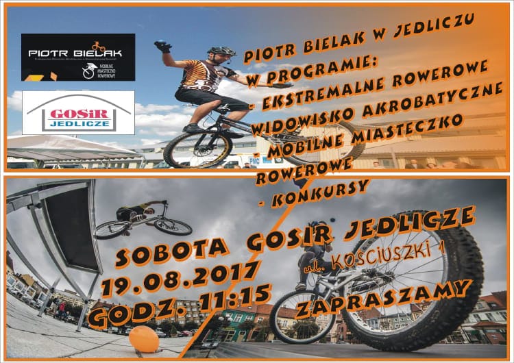 Pokaz rowerowy Piotra Bielaka w Jedliczu