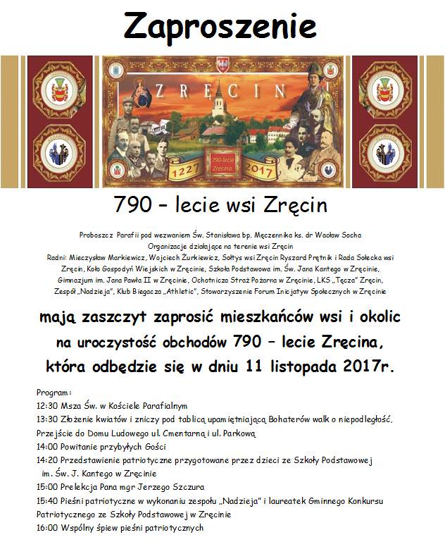 Uroczystość obchodów 790-lecia Zręcina