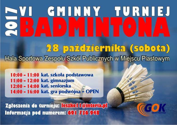 VI Gminny Turniej w Badmintona