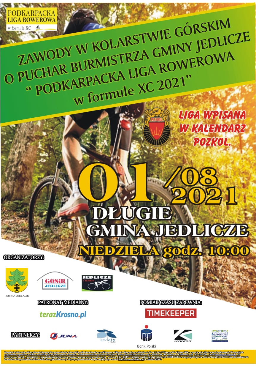 Zawody w kolarstwie górskim o Puchar Burmistrza Gminy Jedlicze "Podkarpacka Liga Rowerowa w formule XC 2021"
