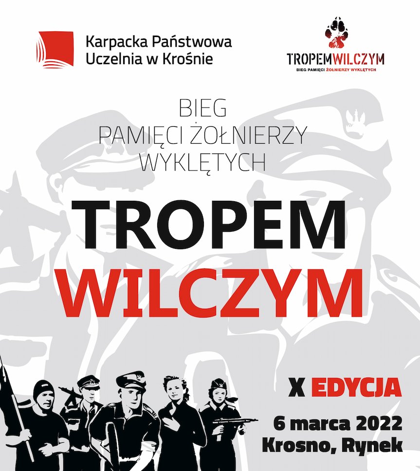 Plakat Biegu Pamięci Żołnierzy Niezłomnych w Krośnie 2022