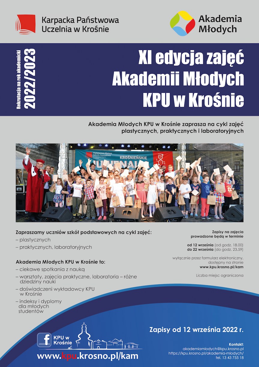 Plakat promujący Akademią Młodych KPU Krosno