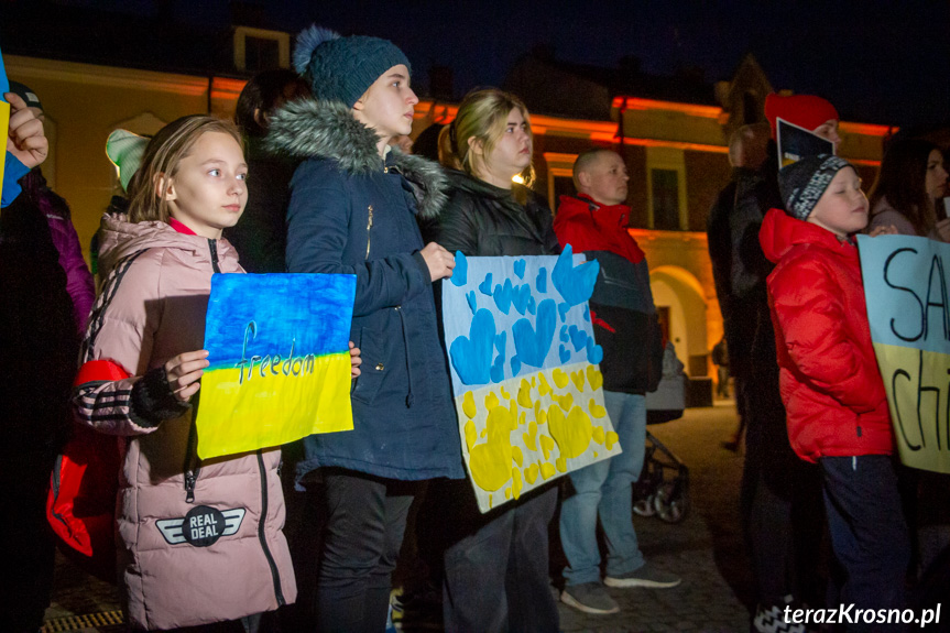 Protest w Krośnie przeciw wojnie n aUkrainie
