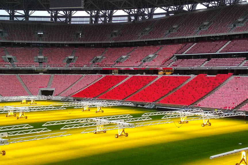 Krzesła z Krosna na węgierskim stadionie narodowym