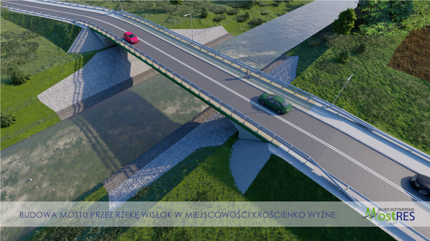 Wizualizacja nowego mostu w Krościenku Wyżnym