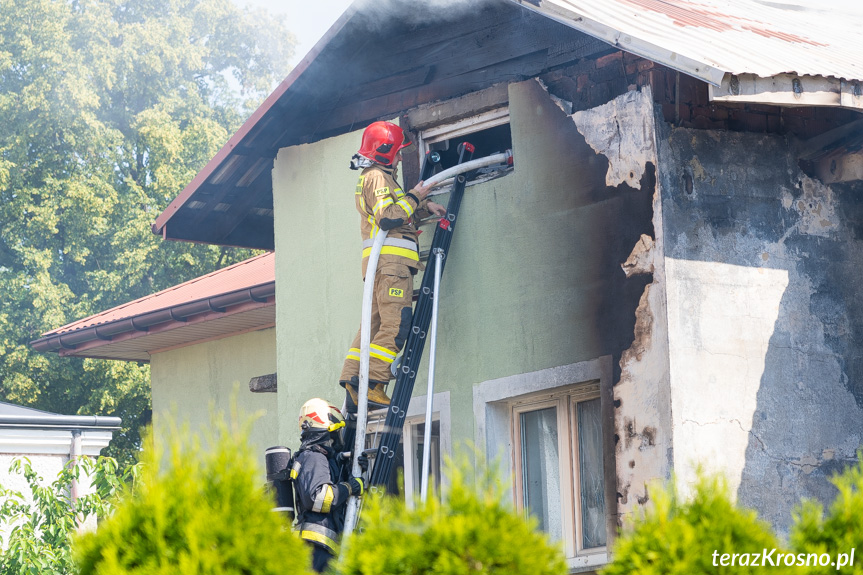 pożar domu w Krośnie
