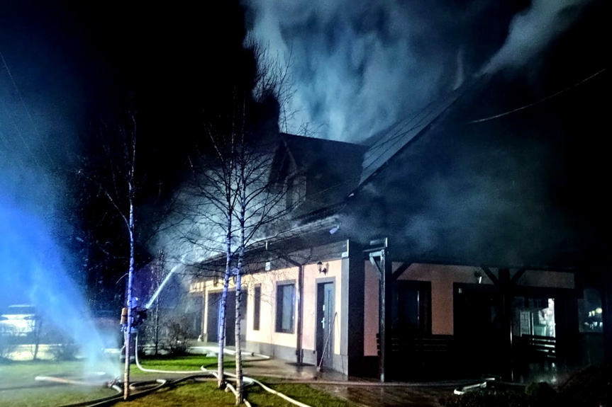 Pożar pensjonatu w Łętowni