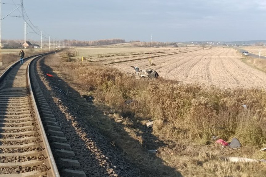 Wypadek na przejeździe kolejowym w Antoniówce