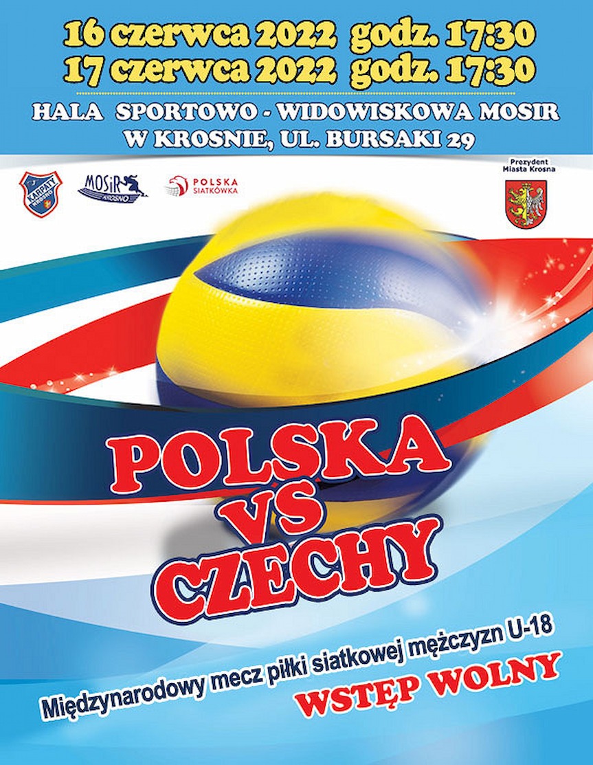 plakat promującu sparingo Polska Czechy w Krośnie