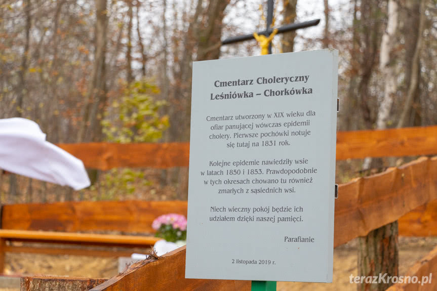 tablica informacyjna na cmentarzu cholerycznym w Chorkówce