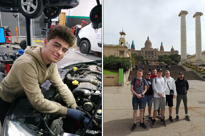 Uczniowie Mechanika na praktykach w Hiszpanii i Portugalii