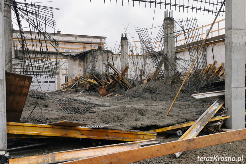 Wypadek na budowie w Krośnie