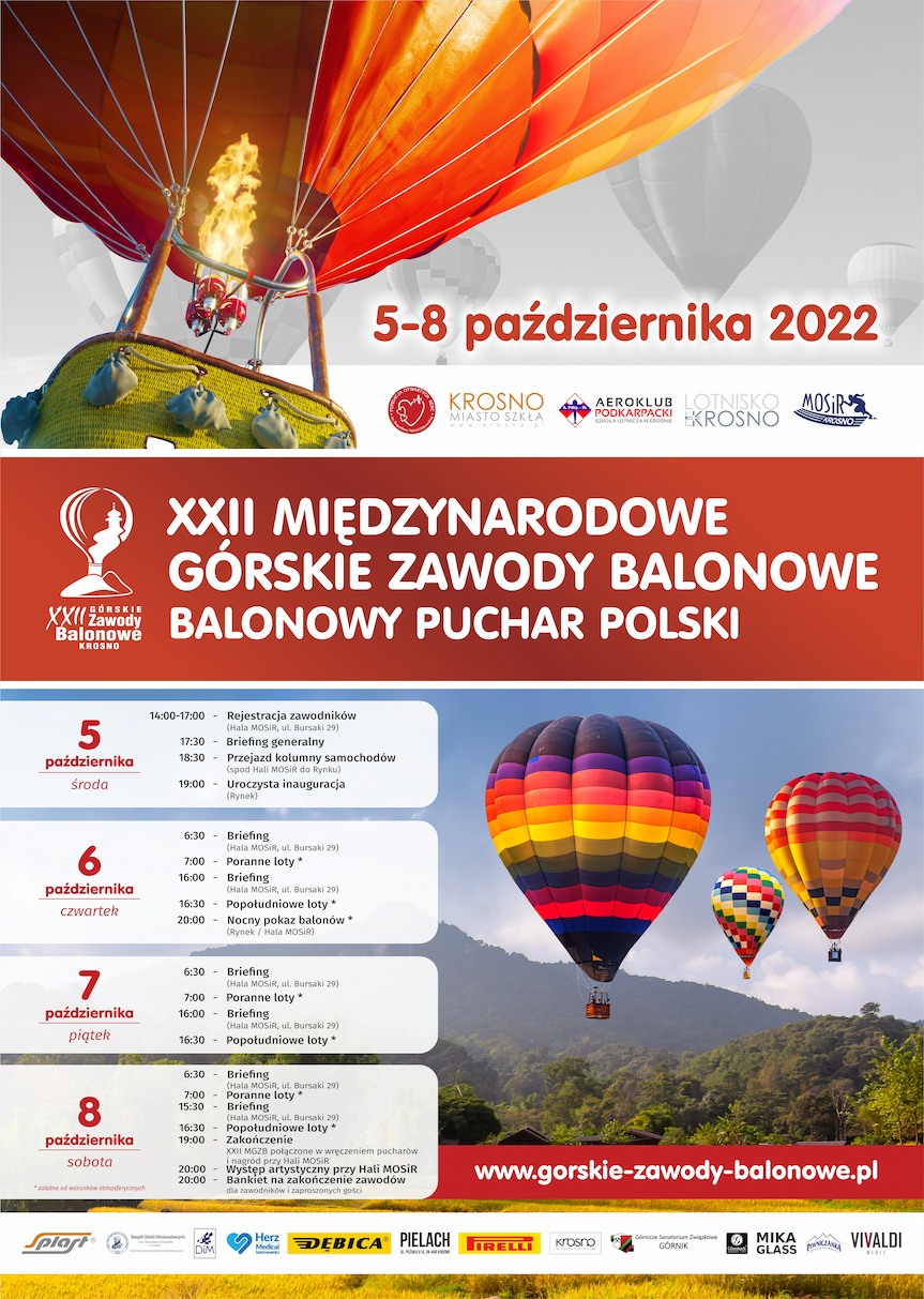 Plakat zawodów balonowych 2022 w Krośnie