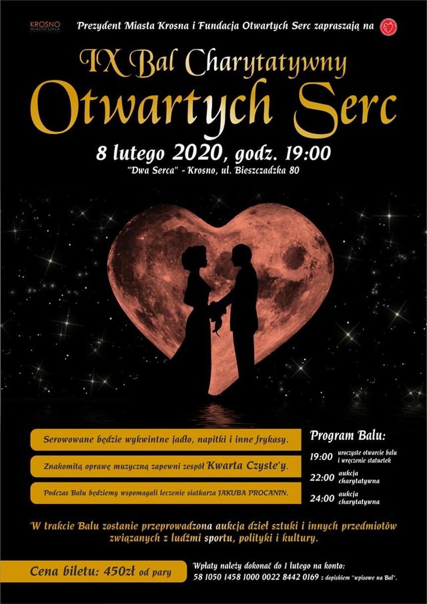 Bal otwartych serc w Krośnie - zaproszenie