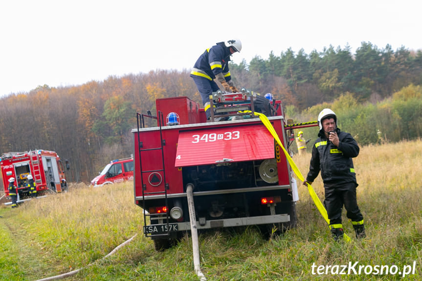 Ćwiczenia zgrywające strażaków ochotników z gminy Jedlicze