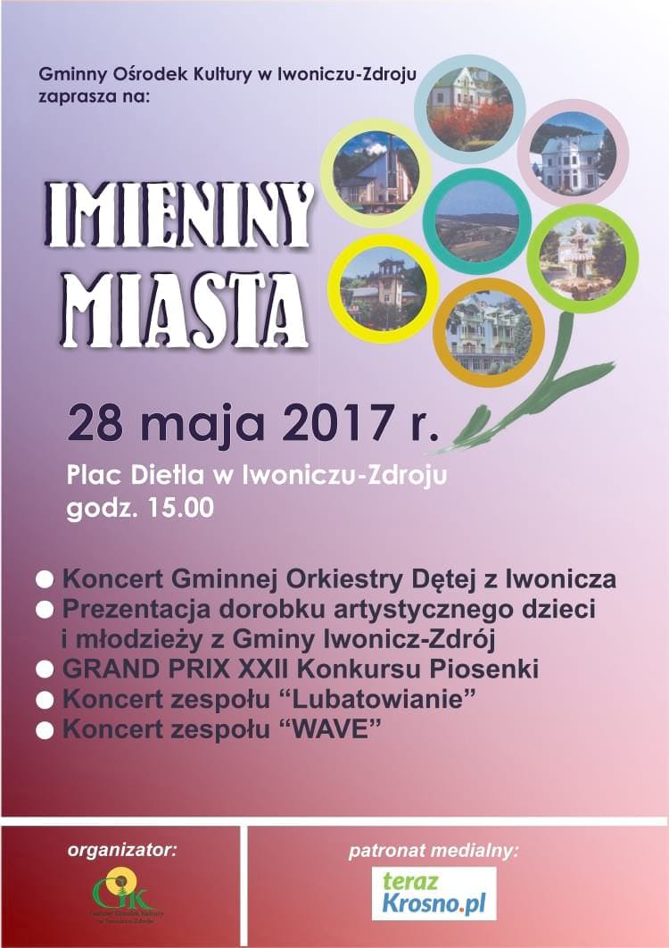 Imieniny Miasta Iwonicz-Zdrój - zaproszenie