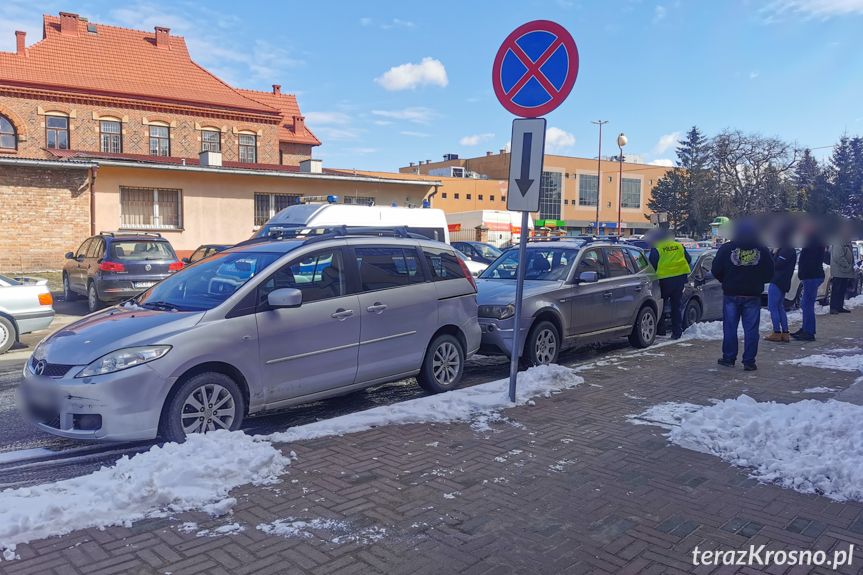 Kolizja pięciu aut przy ul. Mielczarskiego w Krośnie