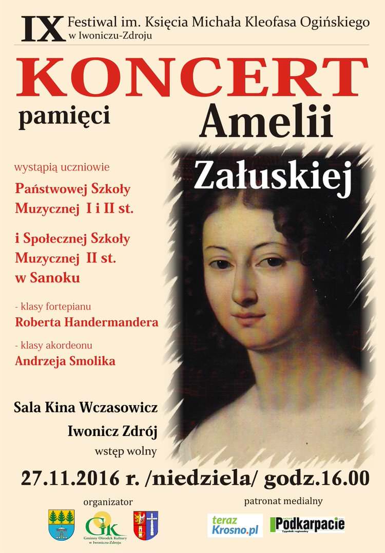 Koncert pamięci Amelii Załuskiej - zaproszenie