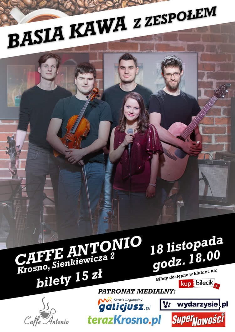 Koncert w Caffe Antonio w Krośnie: Basia Kawa z zespołem