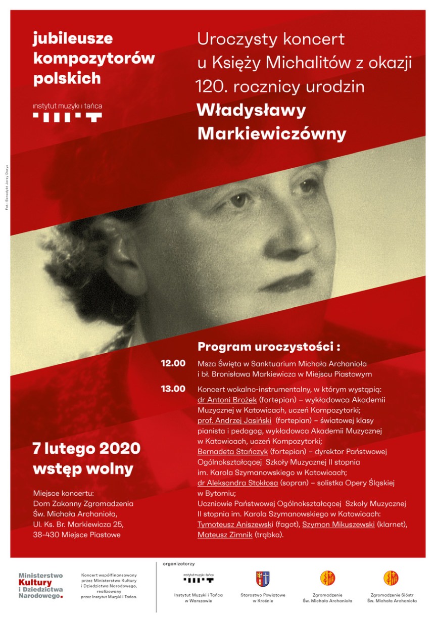 Koncert z okazji 120. rocznicy urodzin Władysławy Markiewiczówny w Miejscu Piastowym - zaproszenie
