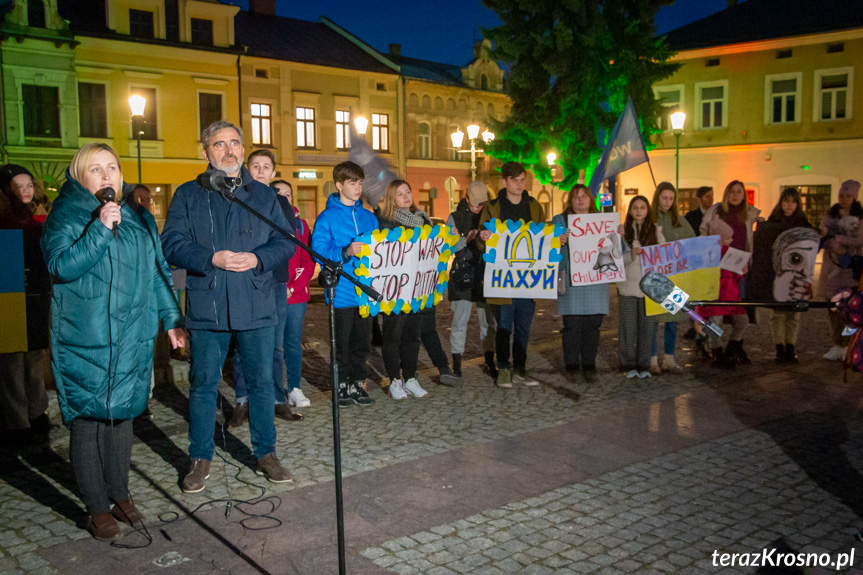 Krosno. Protest przeciwko bestialskiej wojnie na Ukrainie