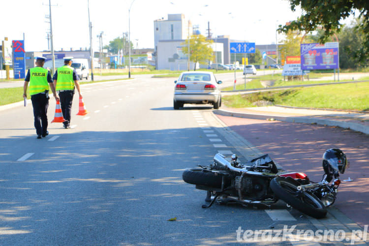 Wypadek w Krośnie motocyklisty