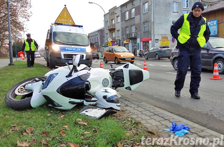 Motocyklista wywrócił się na Krakowskiej