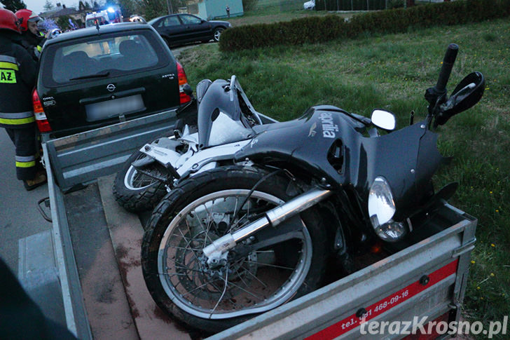 Nieudana próba motocykla, wypadek w Krośnie