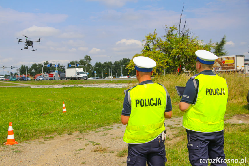 Policyjny dron z Rzeszowa na akcji w Krośnie