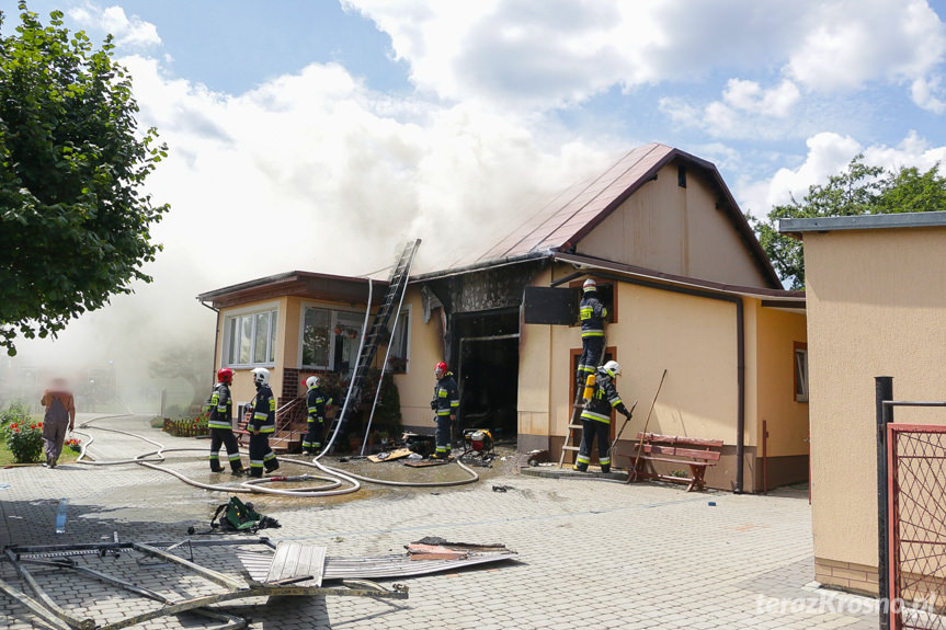 Pożar budynku w Klimkówce