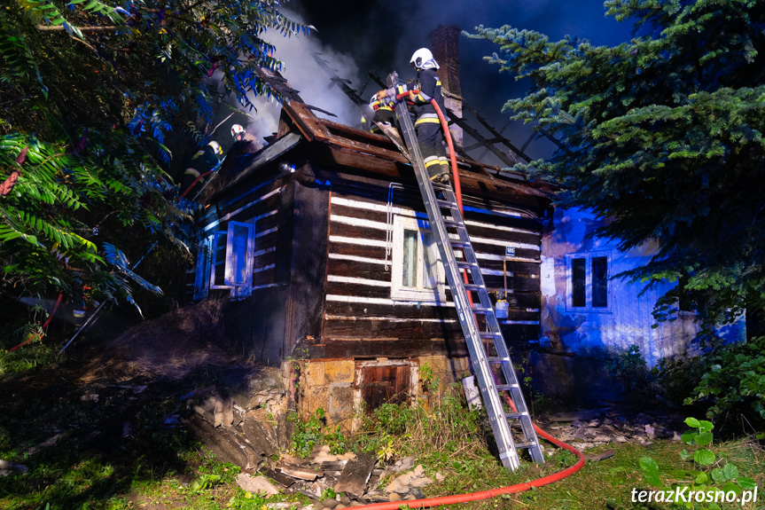 Pożar drewnianego budynku w Odrzykoniu