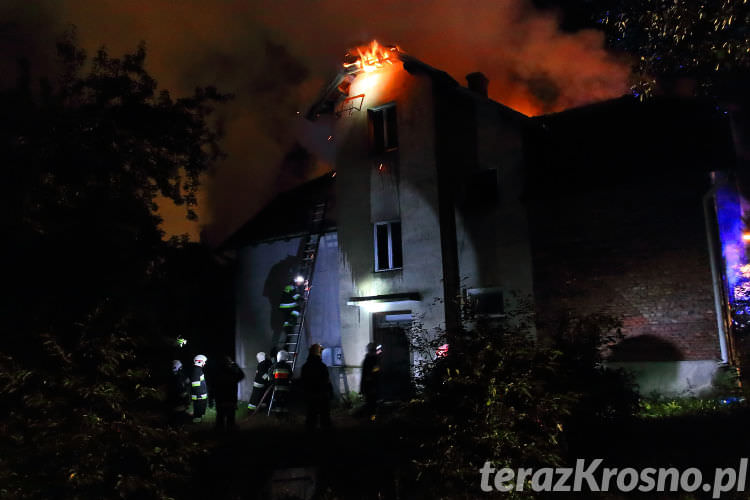 Pożar domu przy ul. Podkarpackiej w Krośnie