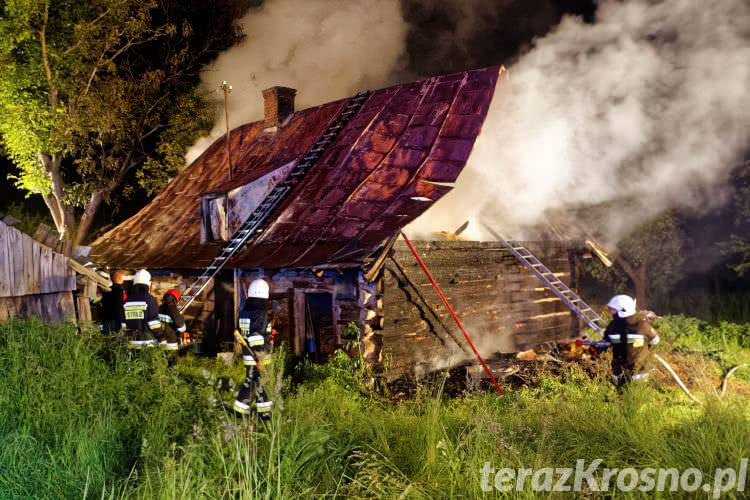 Pożar niezamieszkałego domu w Rymanowie