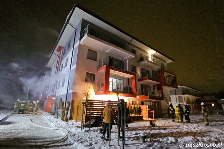 Pożar w bloku przy ulicy Korczyńskiej w Krośnie