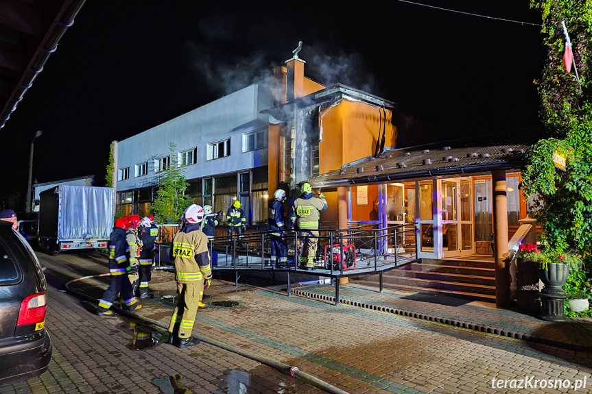 Pożar w hotelu w Krośnie